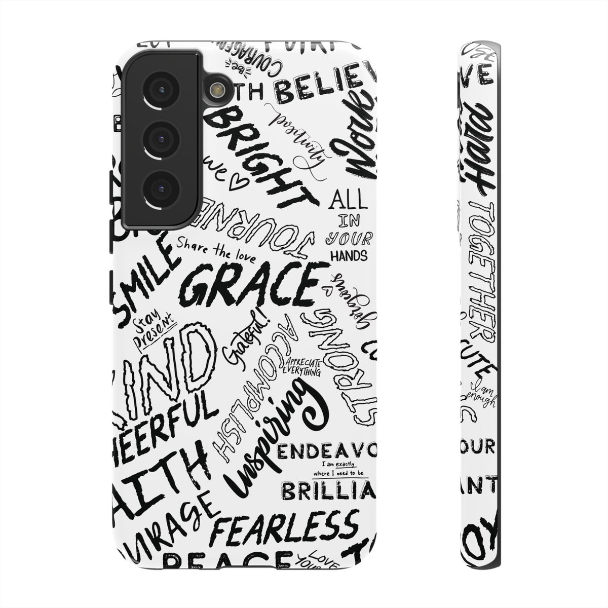 Inspirational Words Phone Case — Black & White Handlettered Positive Quotes