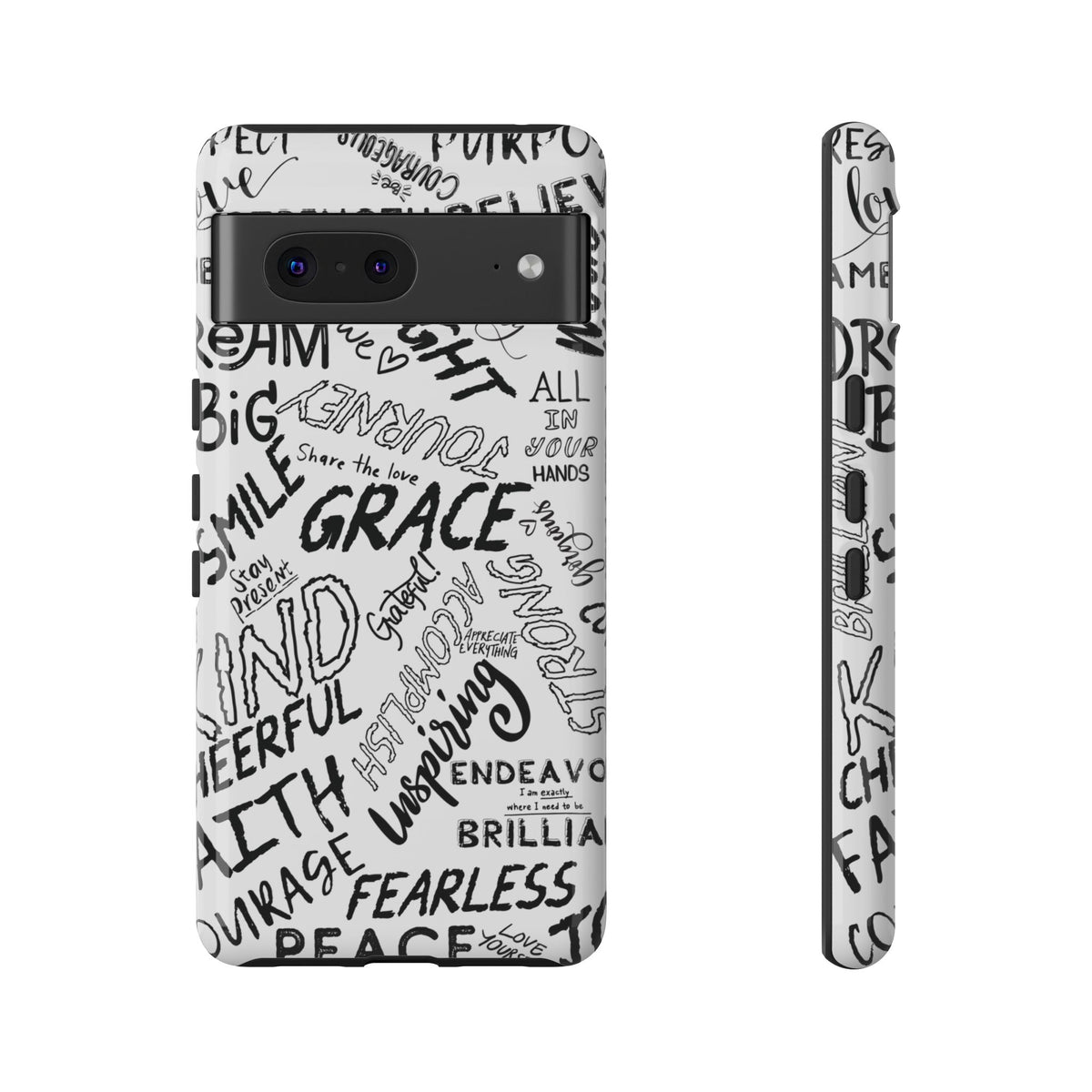 Inspirational Words Phone Case — Black & White Handlettered Positive Quotes