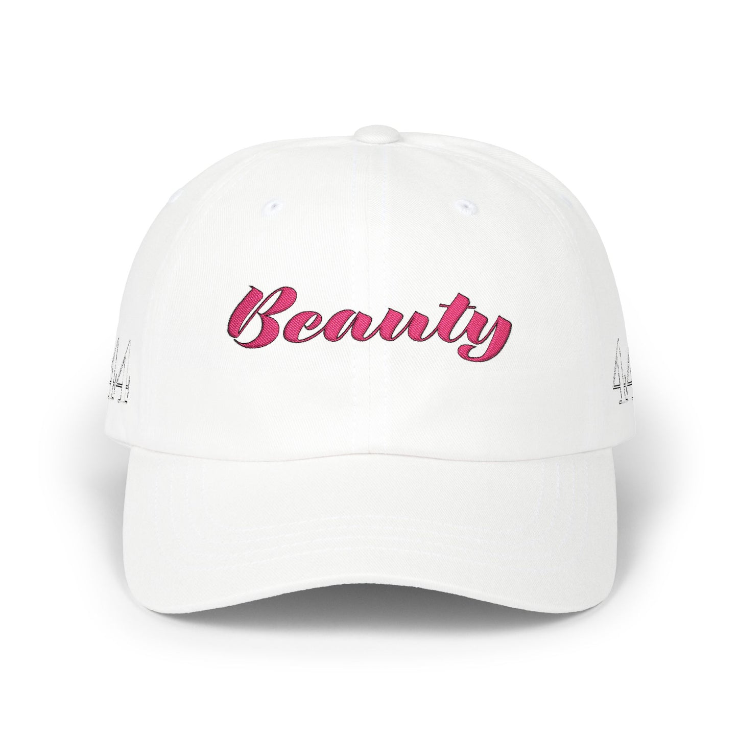 Beauty Affirmation & Angel Number 444 Classic Dad Cap — Vintage Brass Strap, Soft Cotton
