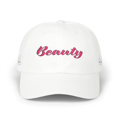Beauty Affirmation & Angel Number 444 Classic Dad Cap — Vintage Brass Strap, Soft Cotton