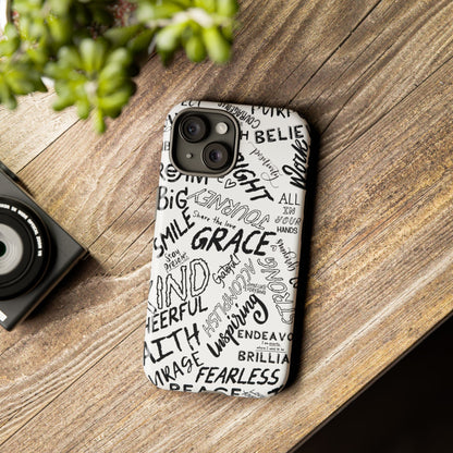 Inspirational Words Phone Case — Black & White Handlettered Positive Quotes