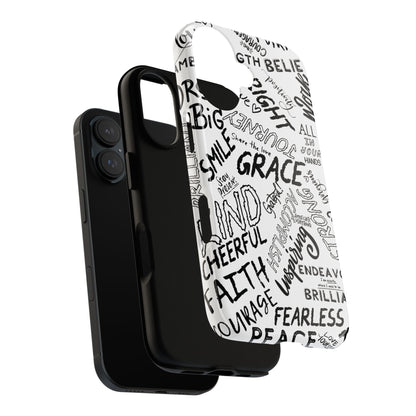 Inspirational Words Phone Case — Black & White Handlettered Positive Quotes