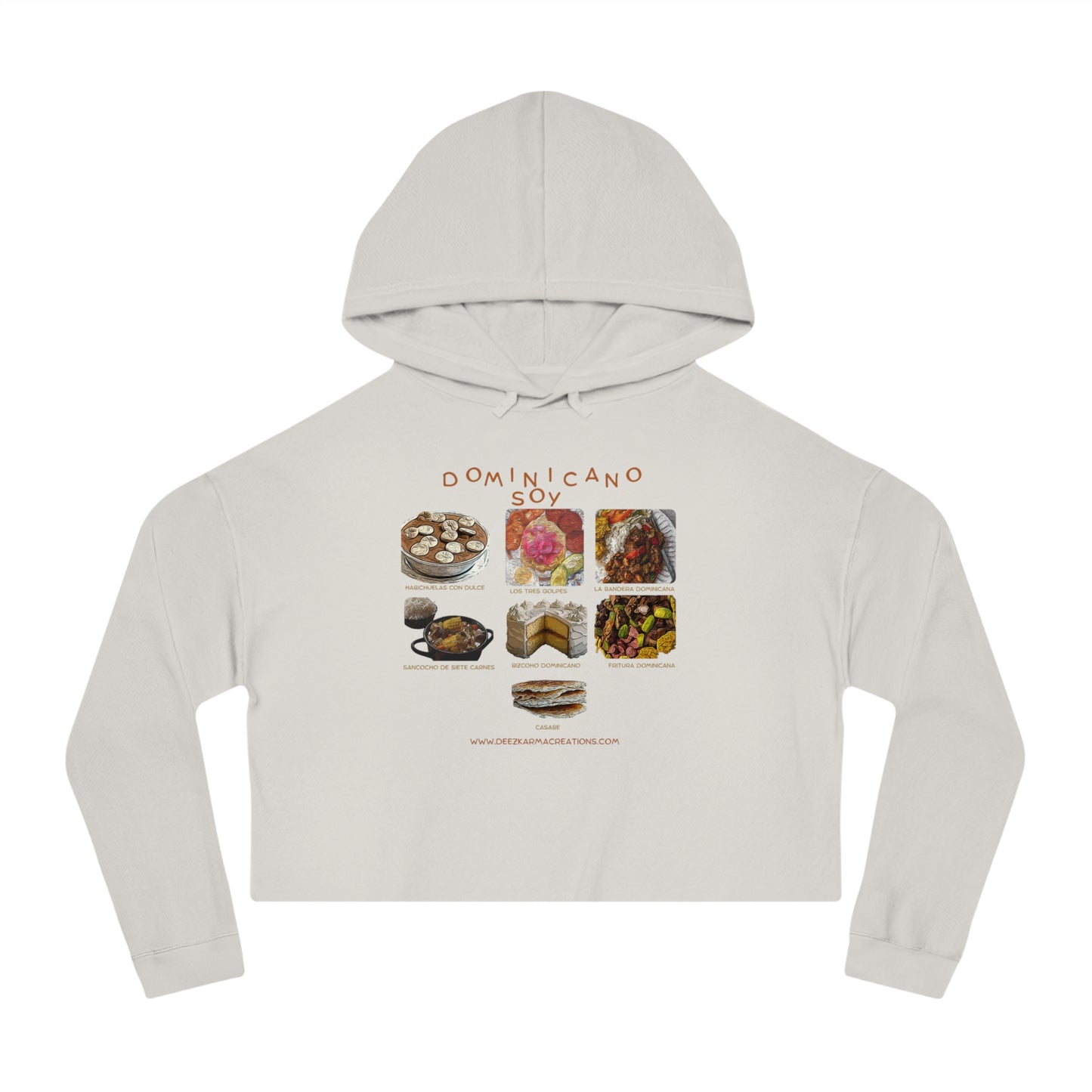 Dominican Traditional Dishes Cropped Hoodie | Dominican Food Design