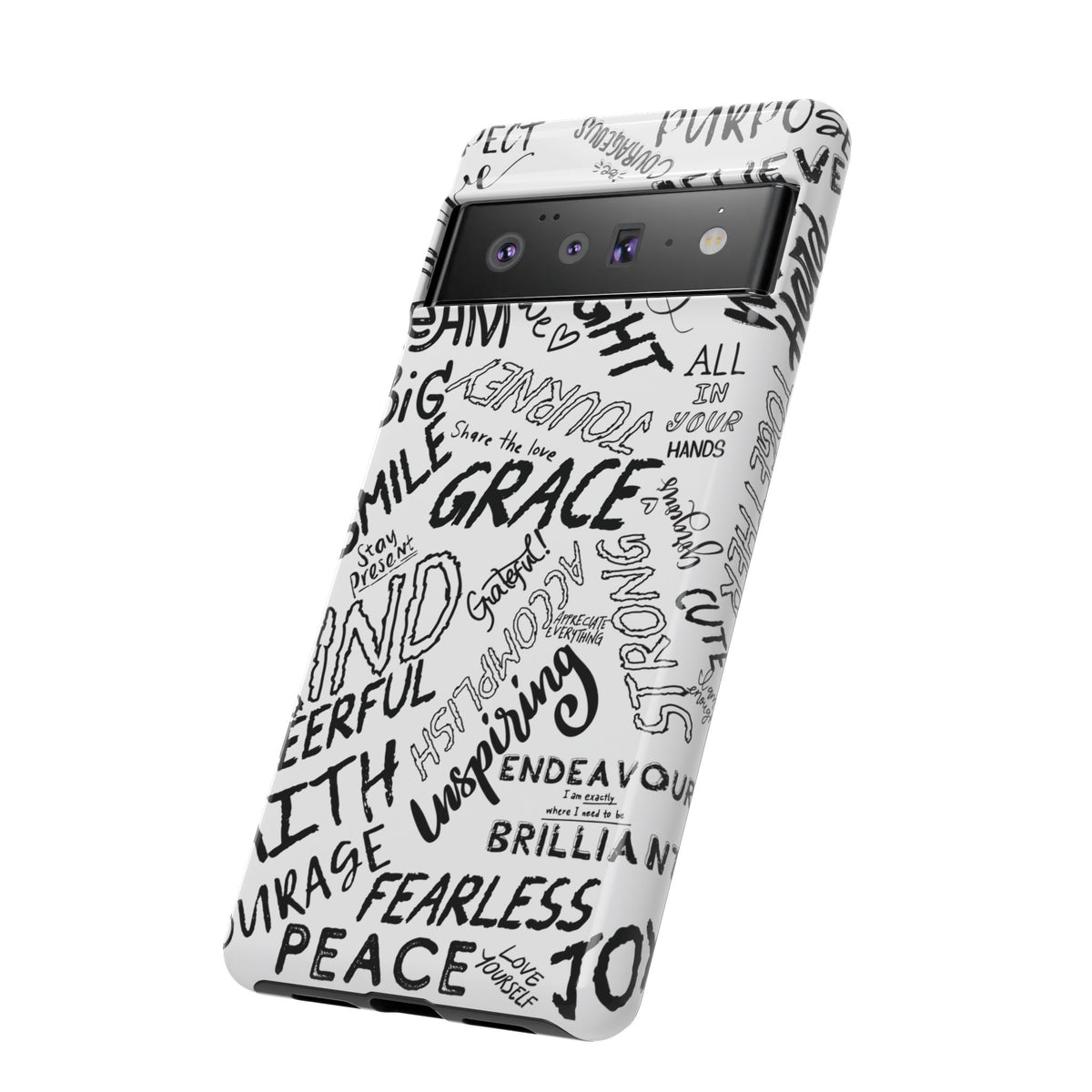Inspirational Words Phone Case — Black & White Handlettered Positive Quotes