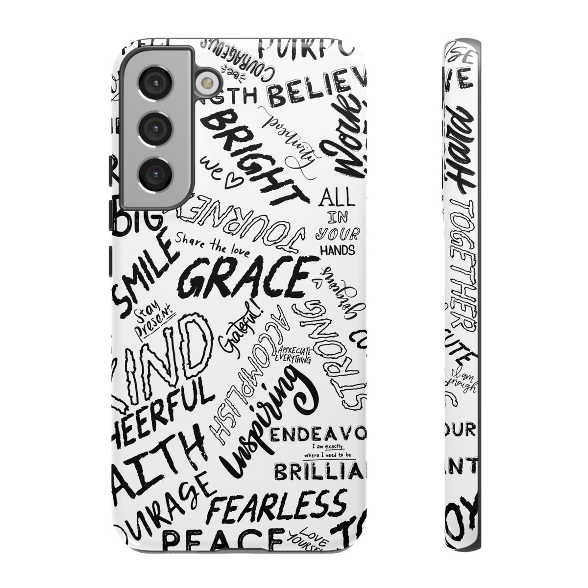 Inspirational Words Phone Case — Black & White Handlettered Positive Quotes