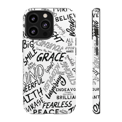 Inspirational Words Phone Case — Black & White Handlettered Positive Quotes