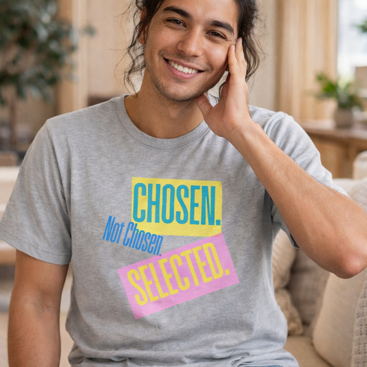 Chosen. Not Chosen. Selected. | Colorblock Affirmation Crop Baby Tee