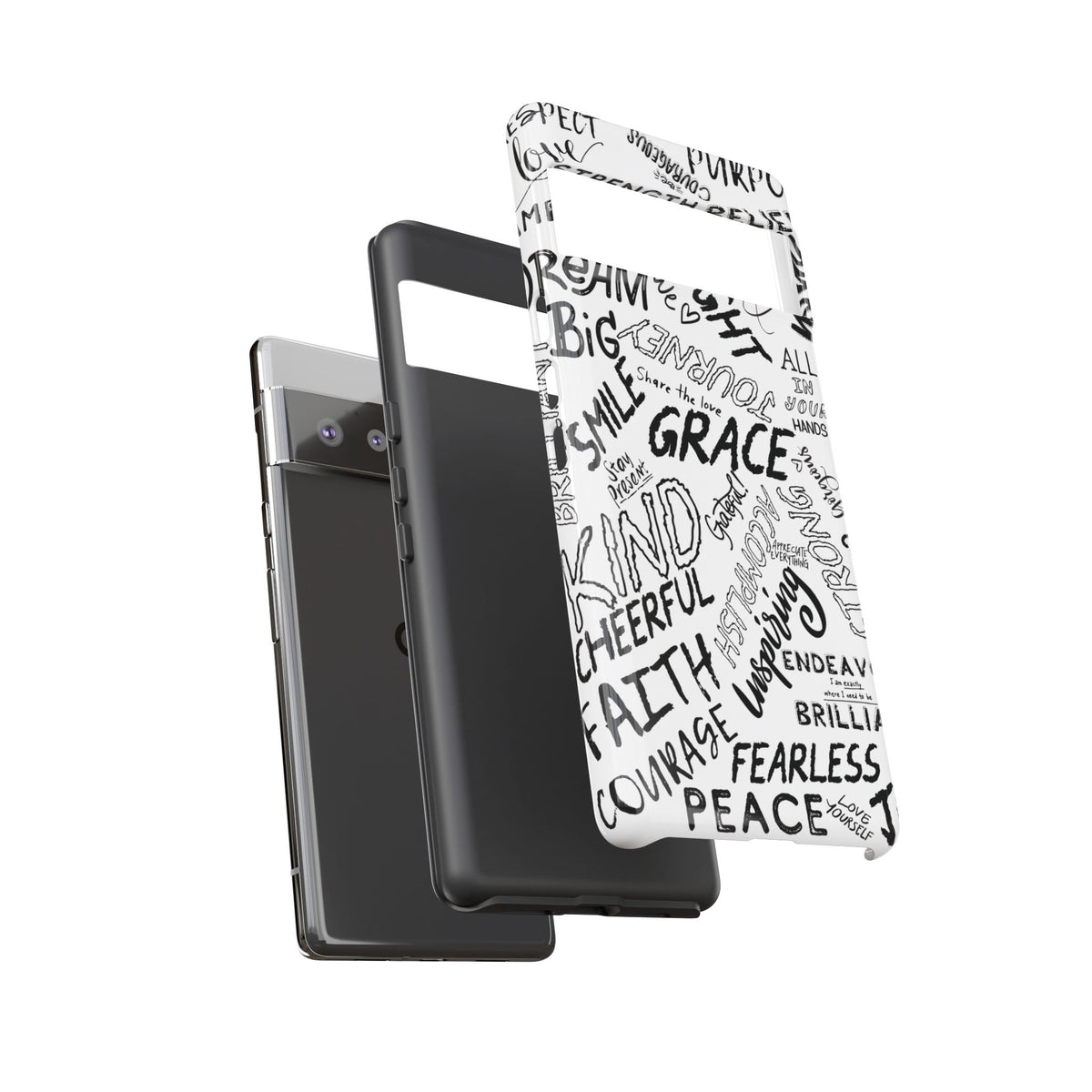 Inspirational Words Phone Case — Black & White Handlettered Positive Quotes