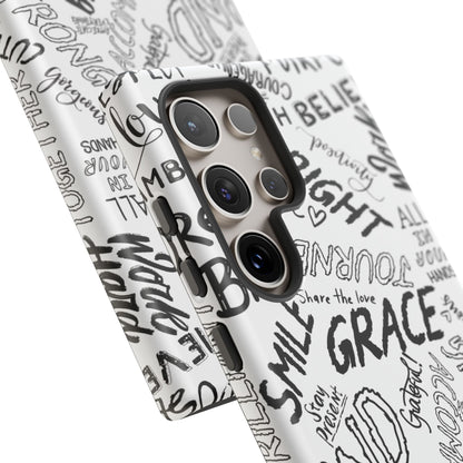 Inspirational Words Phone Case — Black & White Handlettered Positive Quotes