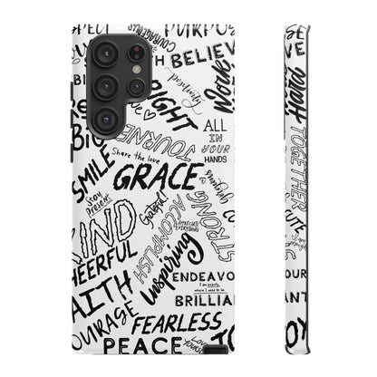 Inspirational Words Phone Case — Black & White Handlettered Positive Quotes