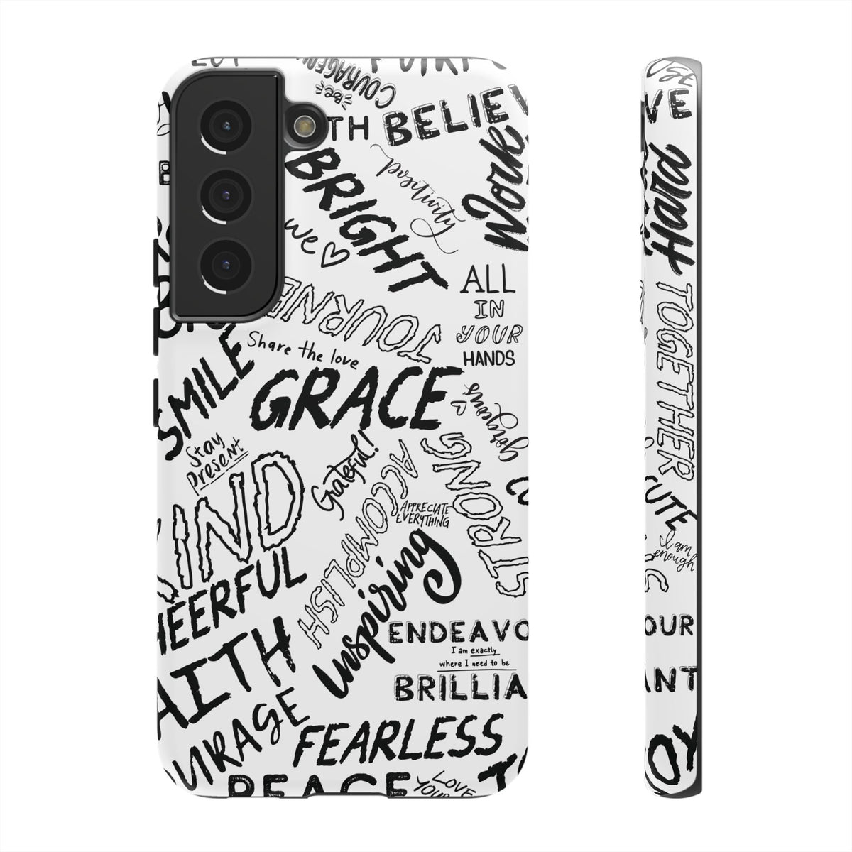 Inspirational Words Phone Case — Black & White Handlettered Positive Quotes