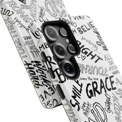 Inspirational Words Phone Case — Black & White Handlettered Positive Quotes