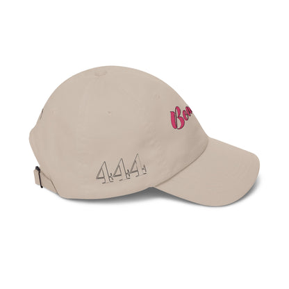 Beauty Affirmation & Angel Number 444 Classic Dad Cap — Vintage Brass Strap, Soft Cotton