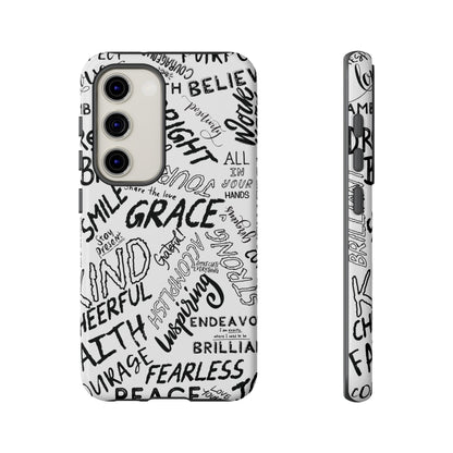 Inspirational Words Phone Case — Black & White Handlettered Positive Quotes