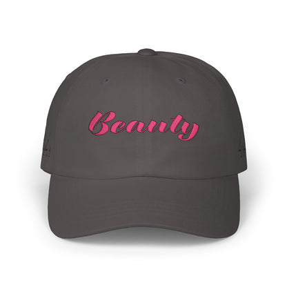 Beauty Affirmation & Angel Number 444 Classic Dad Cap — Vintage Brass Strap, Soft Cotton