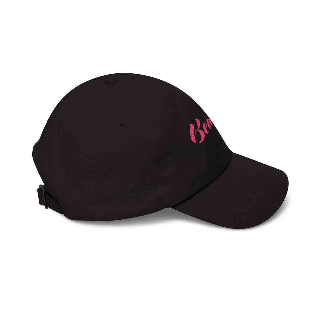 Beauty Affirmation & Angel Number 444 Classic Dad Cap — Vintage Brass Strap, Soft Cotton