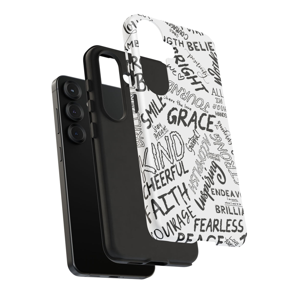 Inspirational Words Phone Case — Black & White Handlettered Positive Quotes