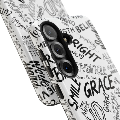 Inspirational Words Phone Case — Black & White Handlettered Positive Quotes