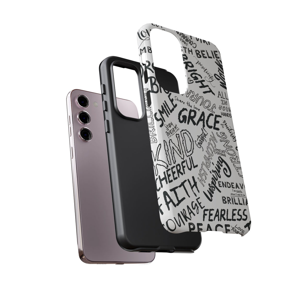 Inspirational Words Phone Case — Black & White Handlettered Positive Quotes