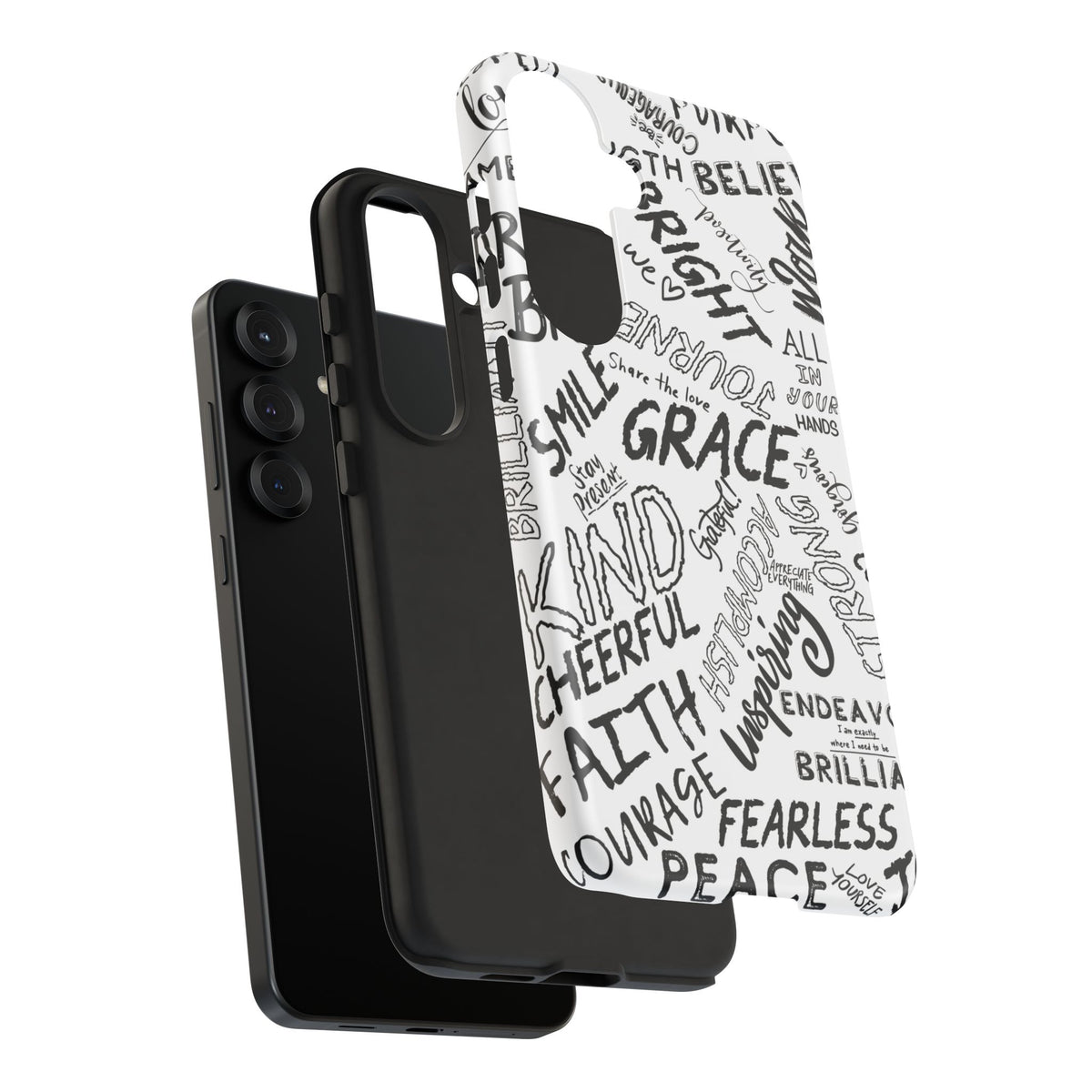 Inspirational Words Phone Case — Black & White Handlettered Positive Quotes