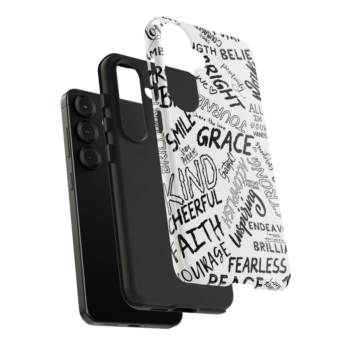 Inspirational Words Phone Case — Black & White Handlettered Positive Quotes