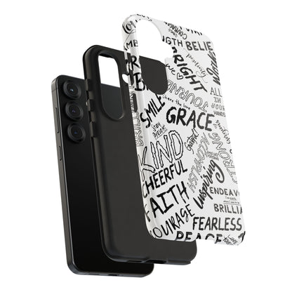 Inspirational Words Phone Case — Black & White Handlettered Positive Quotes