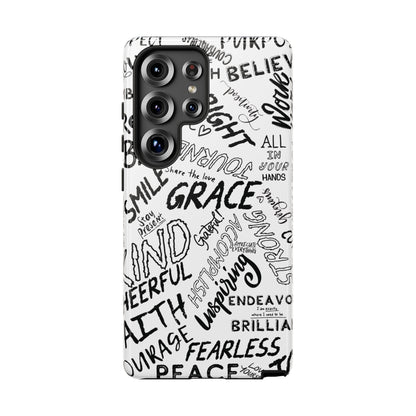 Inspirational Words Phone Case — Black & White Handlettered Positive Quotes