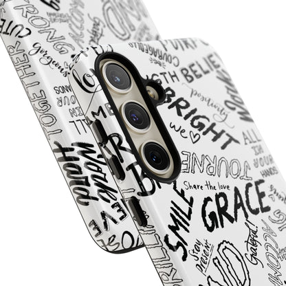 Inspirational Words Phone Case — Black & White Handlettered Positive Quotes