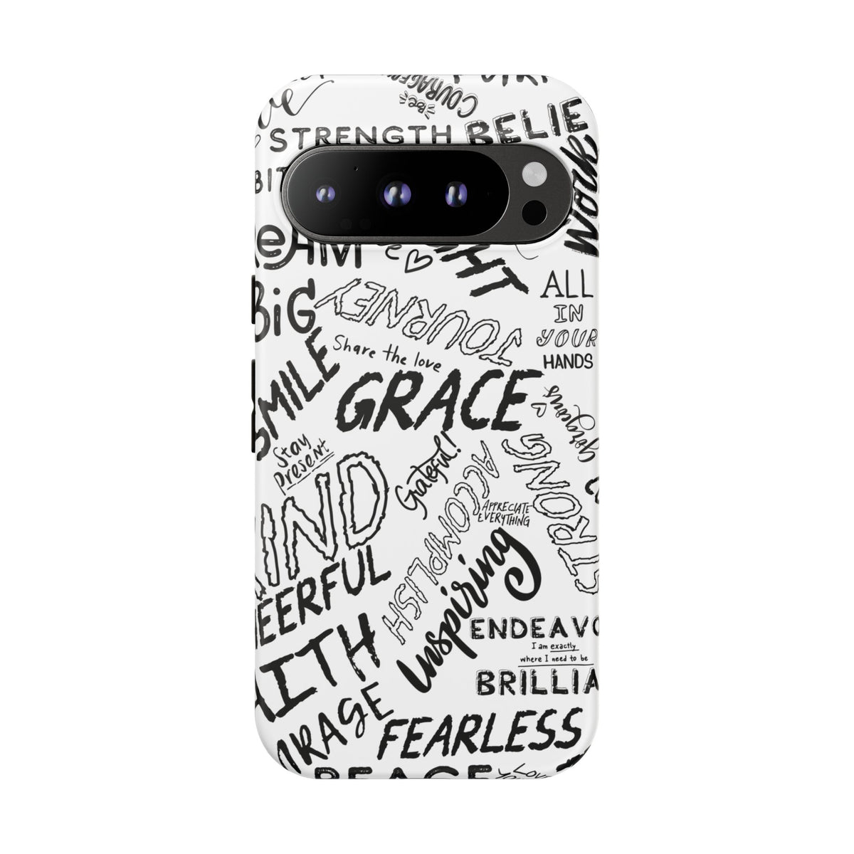 Inspirational Words Phone Case — Black & White Handlettered Positive Quotes
