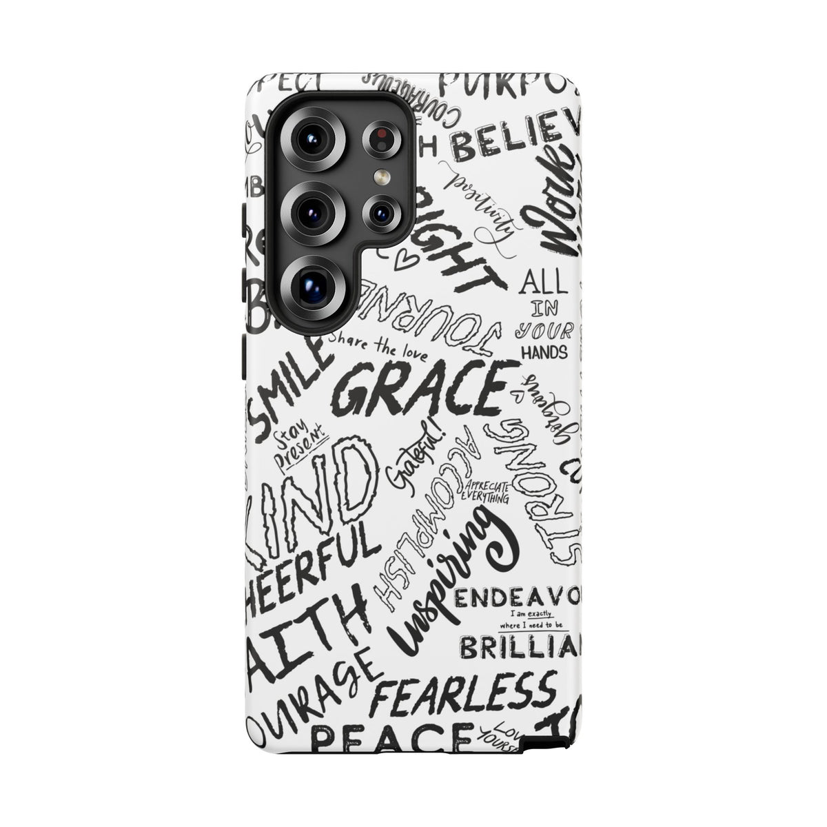Inspirational Words Phone Case — Black & White Handlettered Positive Quotes