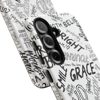 Inspirational Words Phone Case — Black & White Handlettered Positive Quotes