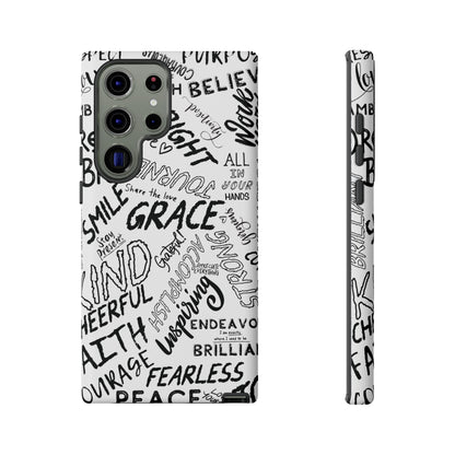 Inspirational Words Phone Case — Black & White Handlettered Positive Quotes