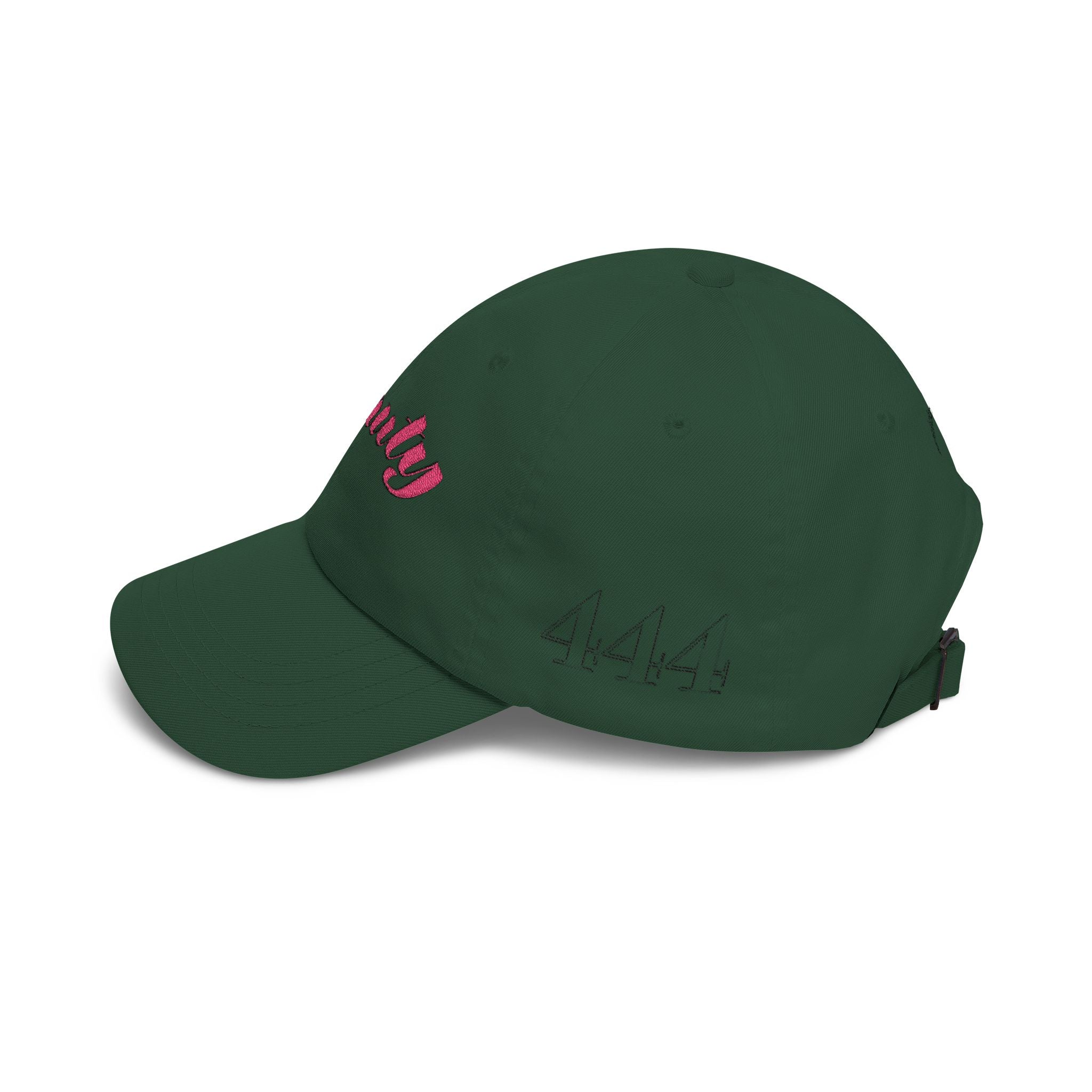 Beauty Affirmation & Angel Number 444 Classic Dad Cap — Vintage Brass Strap, Soft Cotton