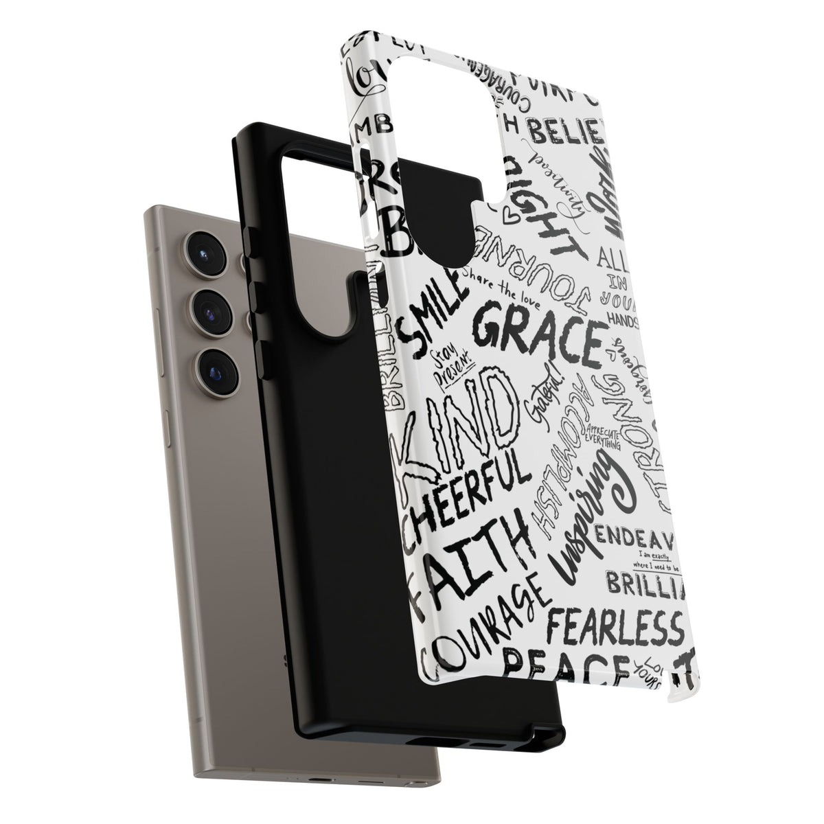 Inspirational Words Phone Case — Black & White Handlettered Positive Quotes