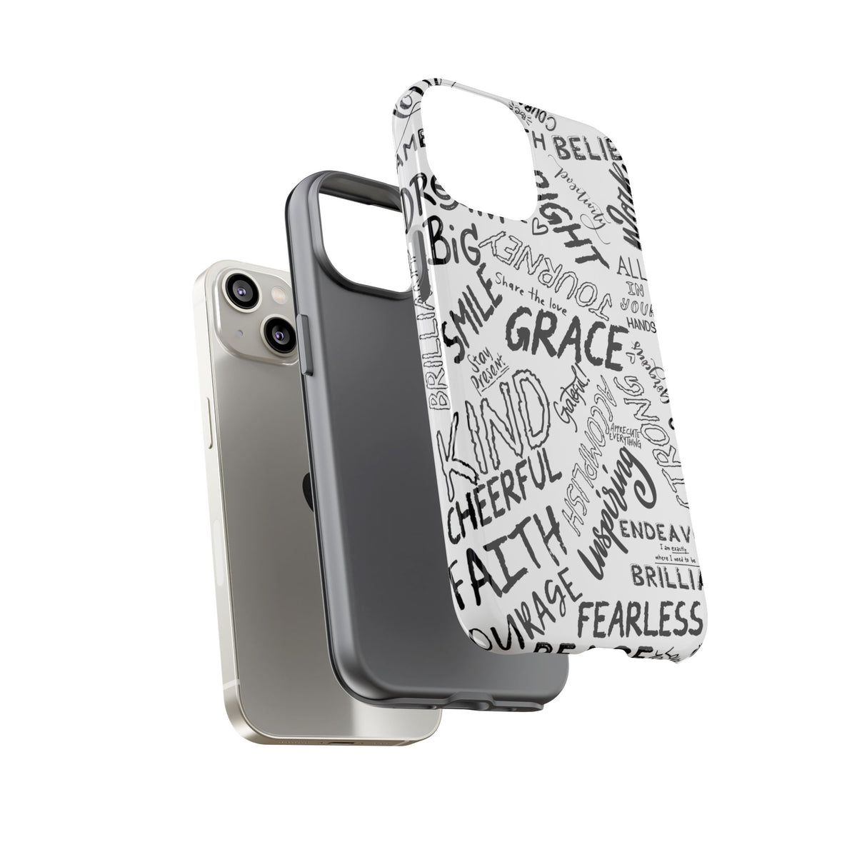 Inspirational Words Phone Case — Black & White Handlettered Positive Quotes