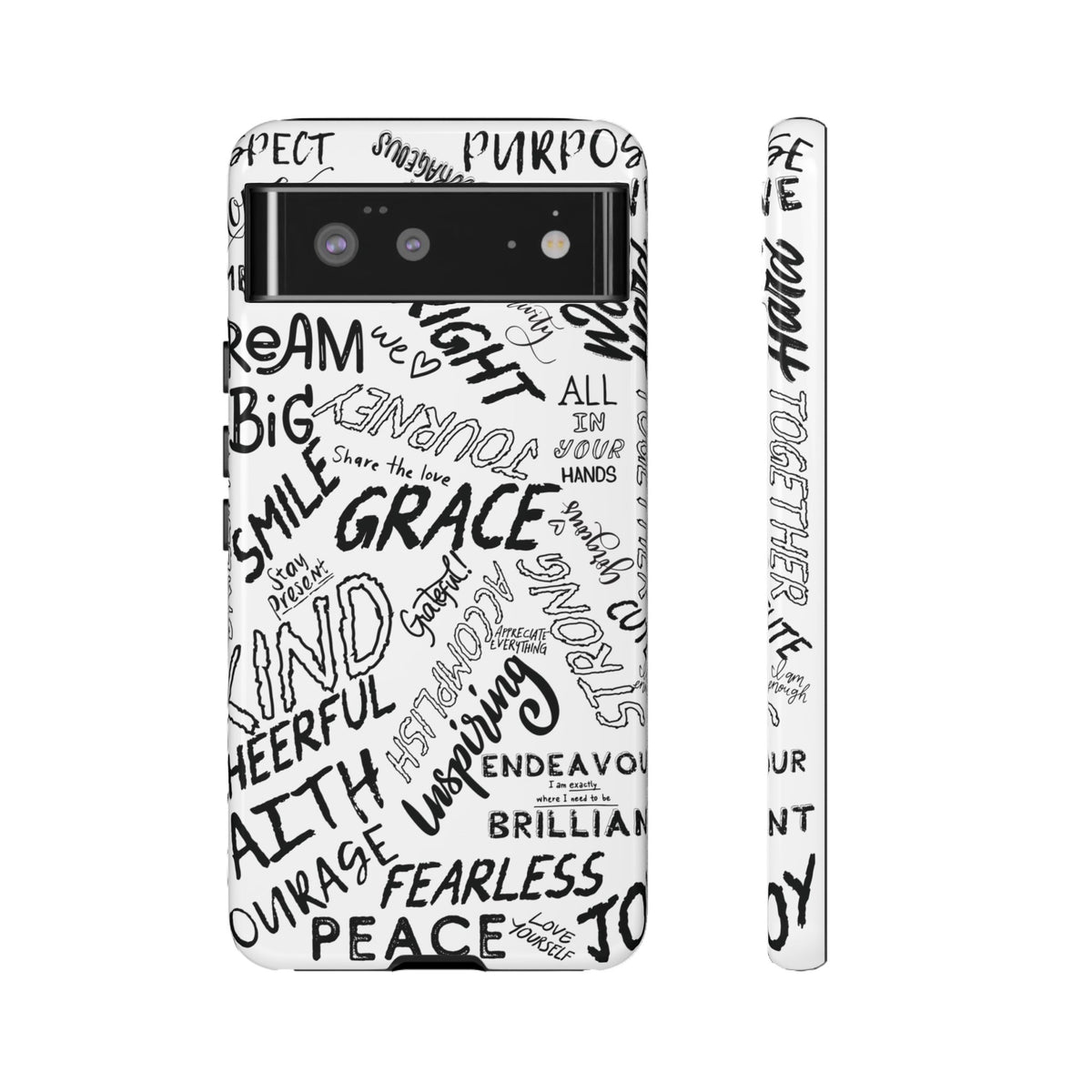 Inspirational Words Phone Case — Black & White Handlettered Positive Quotes