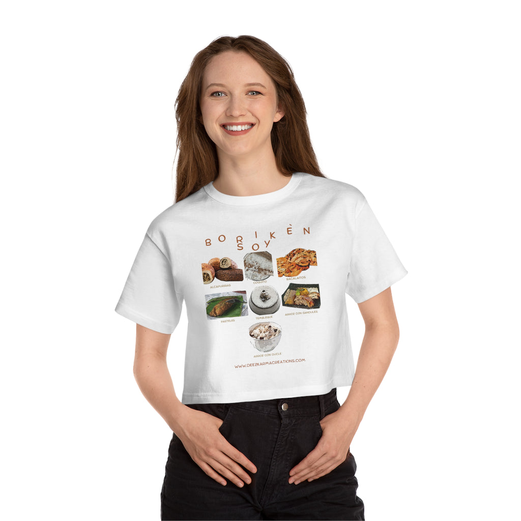 Boricua Built | Borikén Soy Food Collage Crop Tee