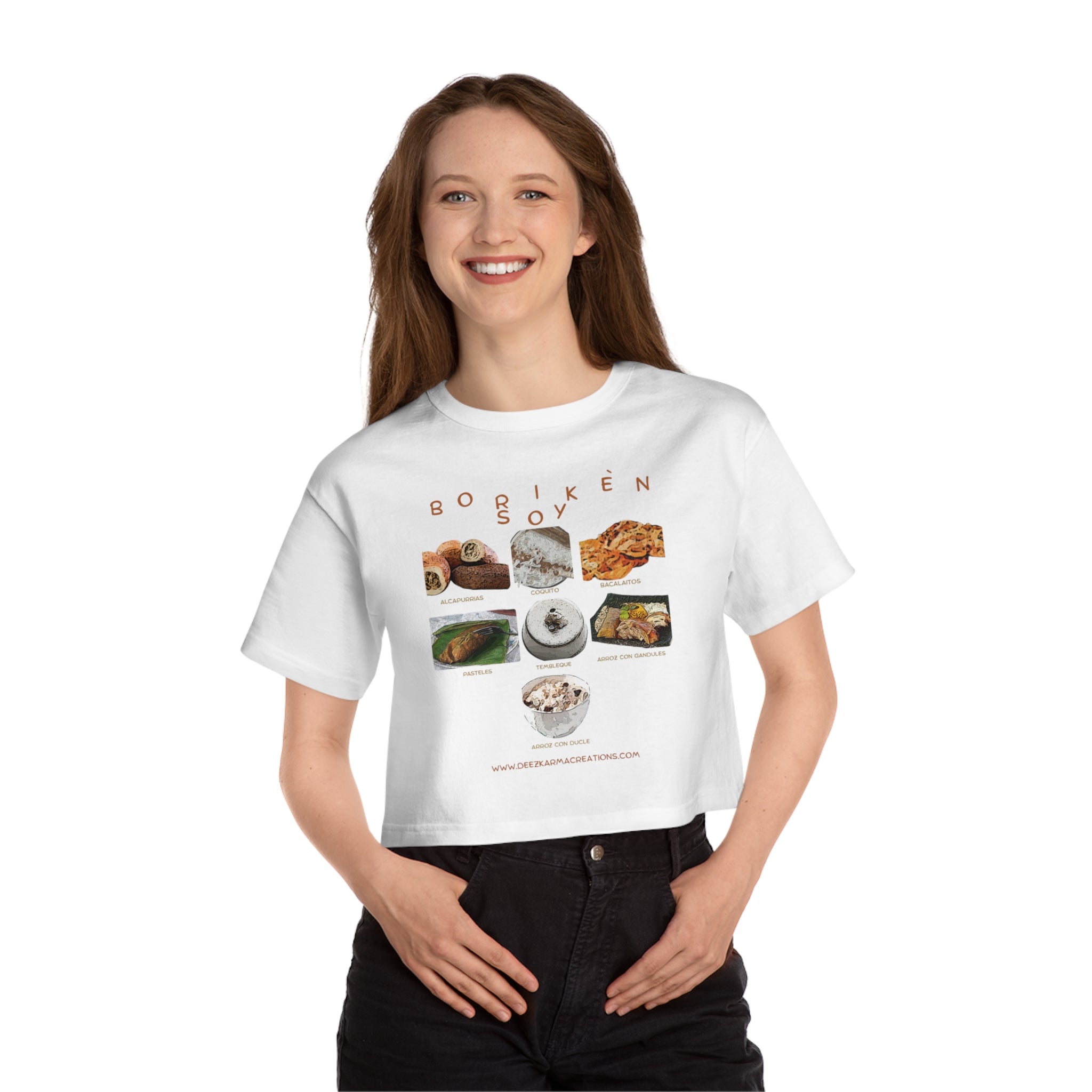 Boricua Built | Borikén Soy Food Collage Crop Tee