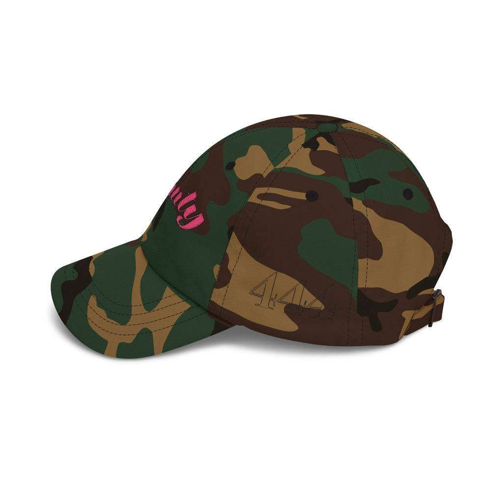 Beauty Affirmation & Angel Number 444 Classic Dad Cap — Vintage Brass Strap, Soft Cotton