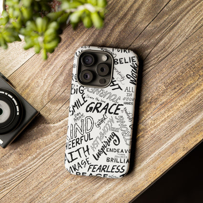 Inspirational Words Phone Case — Black & White Handlettered Positive Quotes
