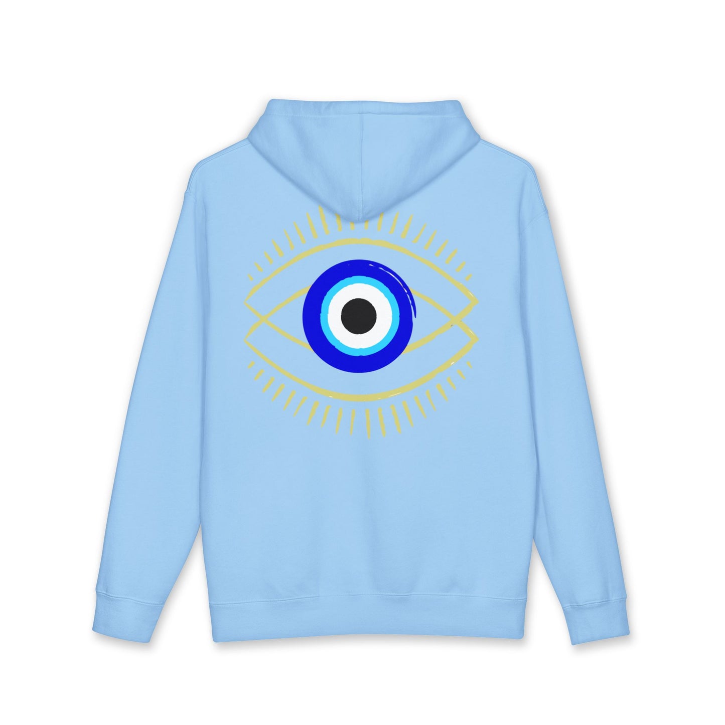 Evil Eye Hoodie — "Dios Me Libre de Los Malos Ojos" Graphic Pullover