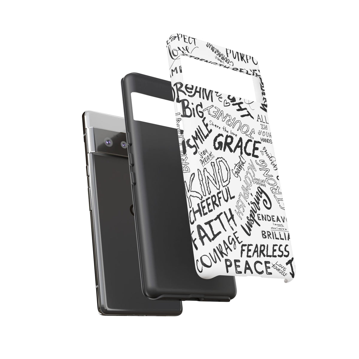 Inspirational Words Phone Case — Black & White Handlettered Positive Quotes