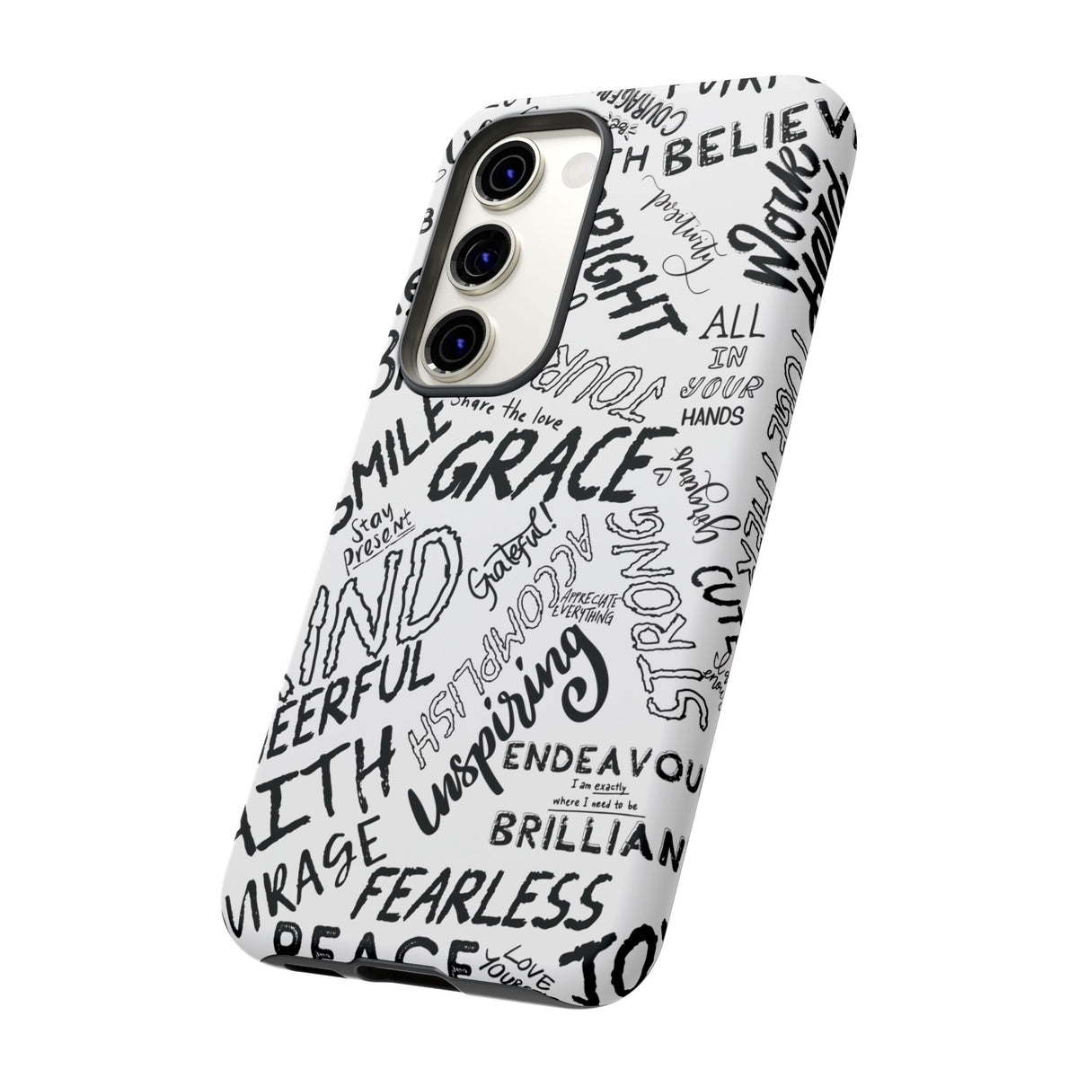 Inspirational Words Phone Case — Black & White Handlettered Positive Quotes