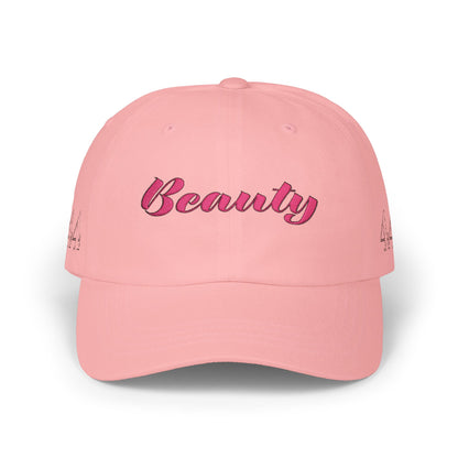 Beauty Affirmation & Angel Number 444 Classic Dad Cap — Vintage Brass Strap, Soft Cotton