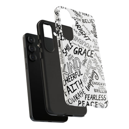 Inspirational Words Phone Case — Black & White Handlettered Positive Quotes