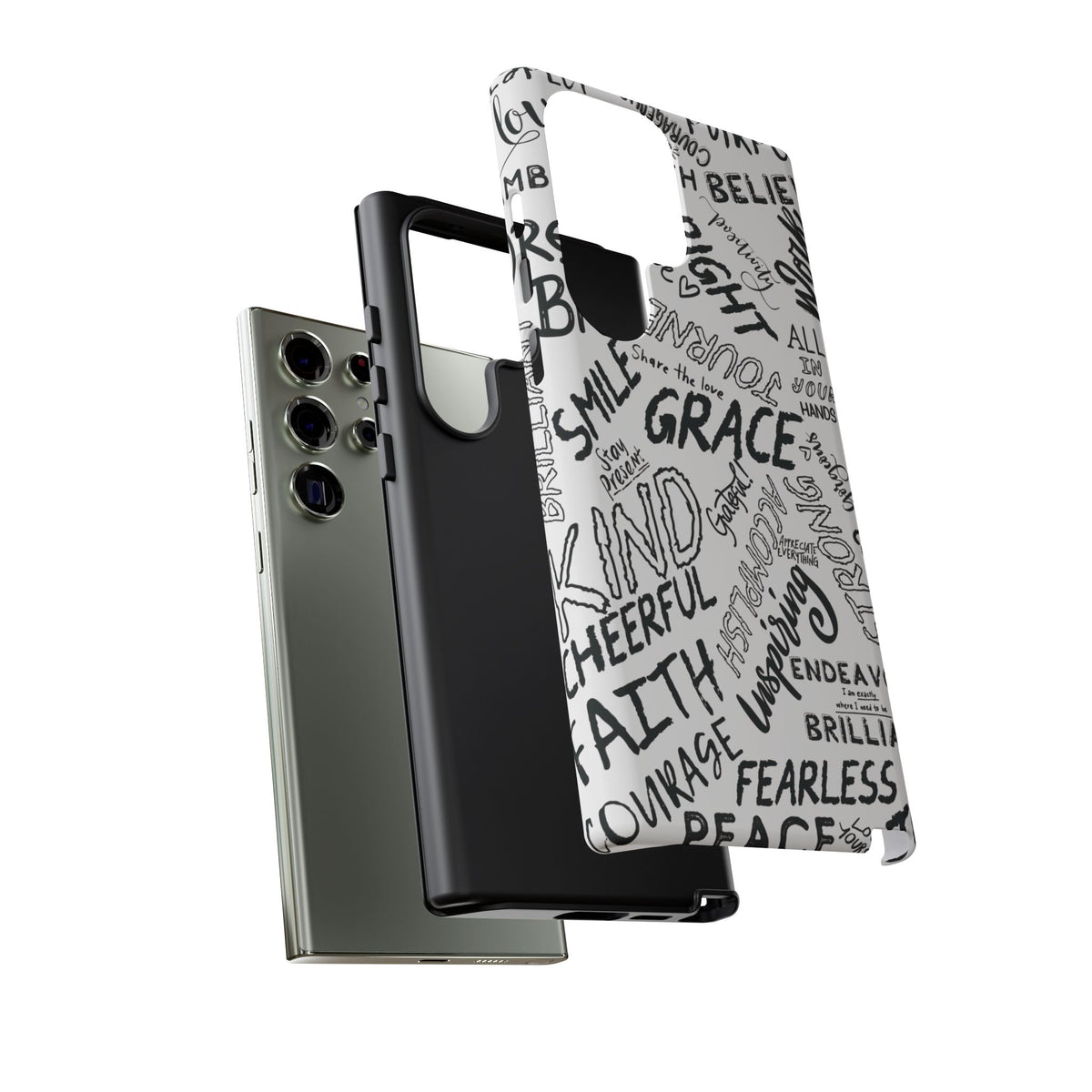 Inspirational Words Phone Case — Black & White Handlettered Positive Quotes