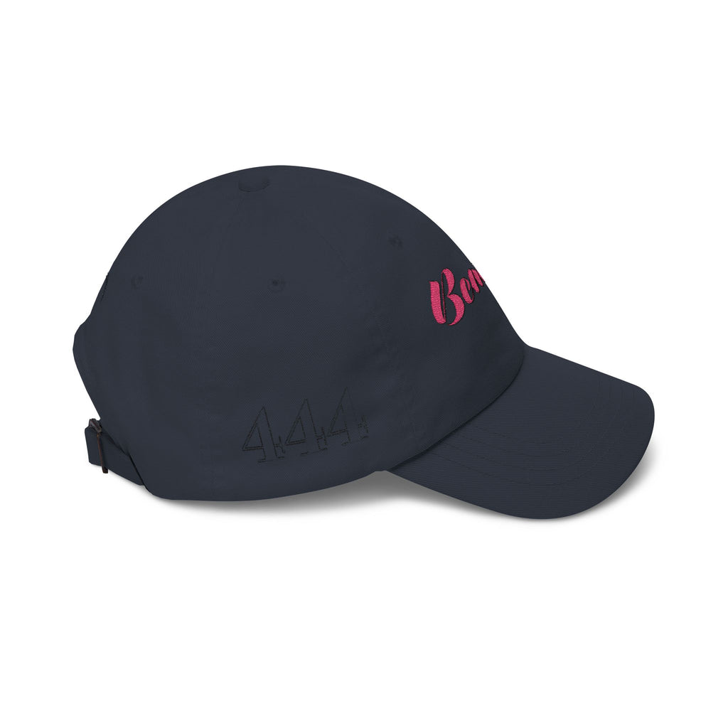 Beauty Affirmation & Angel Number 444 Classic Dad Cap — Vintage Brass Strap, Soft Cotton