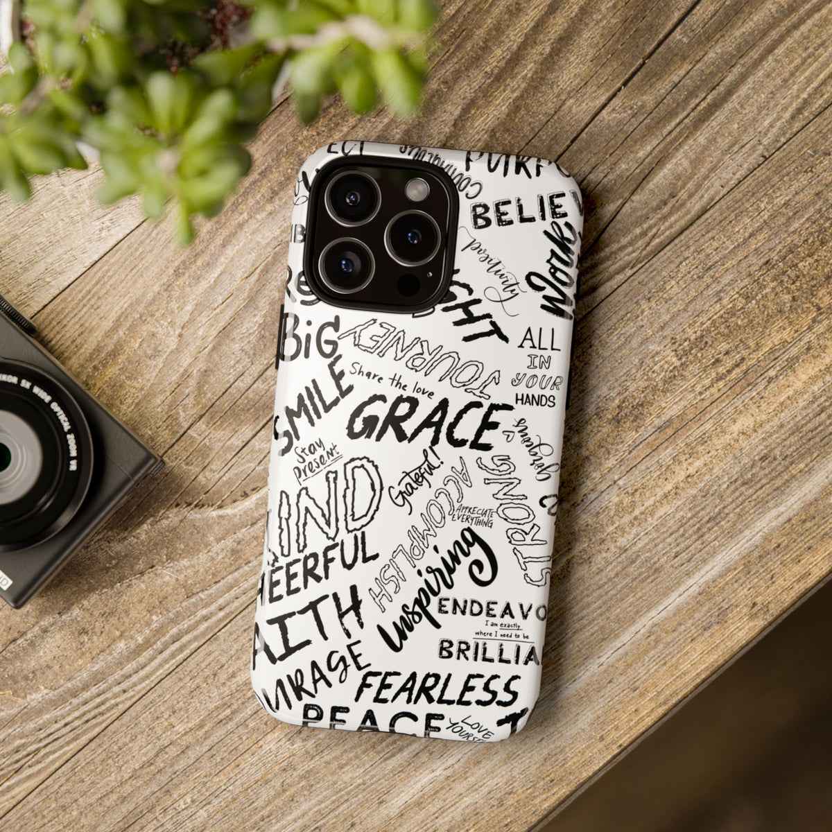 Inspirational Words Phone Case — Black & White Handlettered Positive Quotes