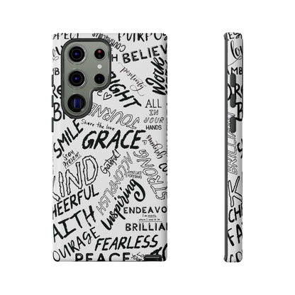 Inspirational Words Phone Case — Black & White Handlettered Positive Quotes