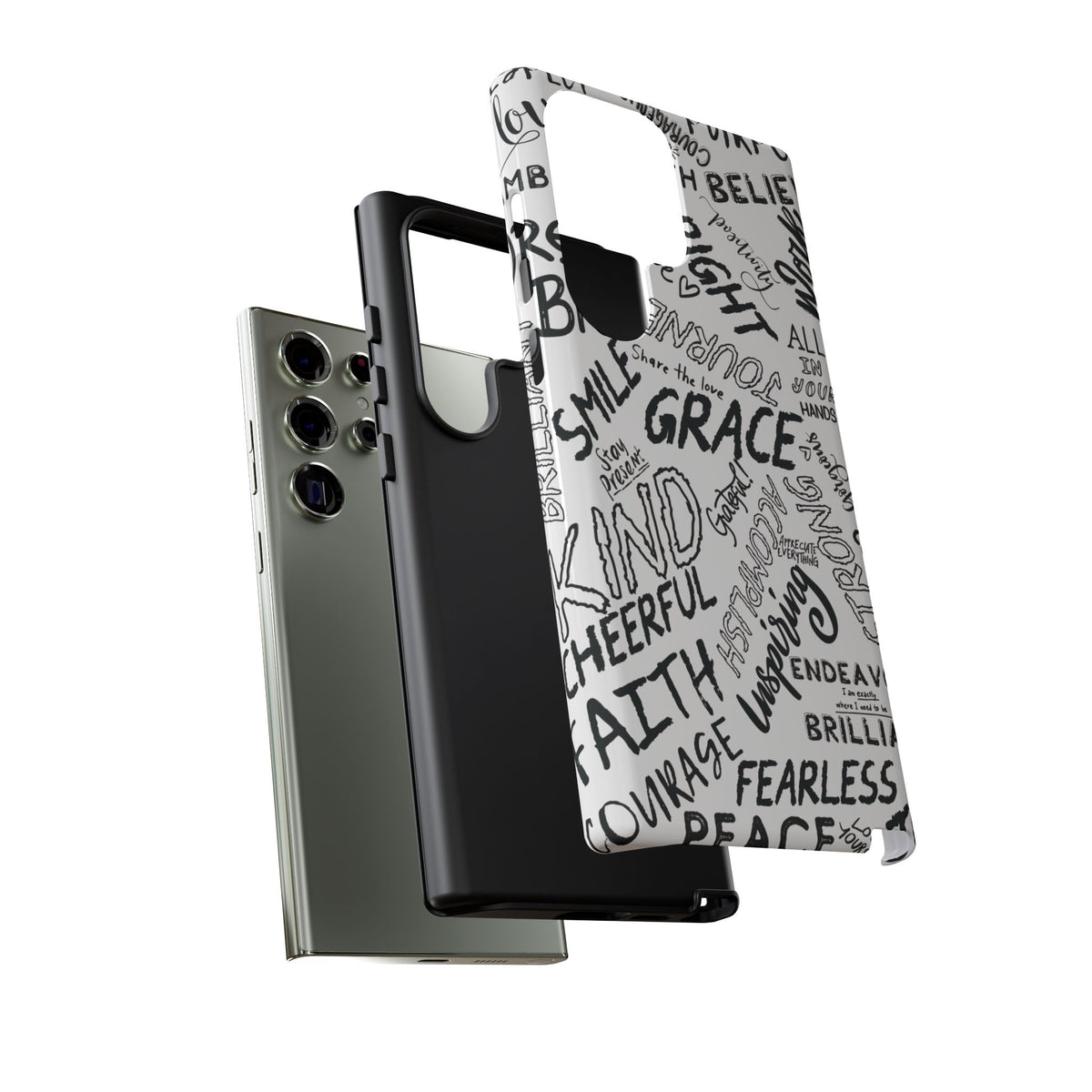 Inspirational Words Phone Case — Black & White Handlettered Positive Quotes